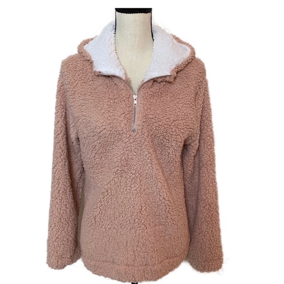 5⭐️Amazingly SOFT Zip Up Blush Sherpa Hoodie - Picture 5 of 8